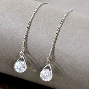 925 silver cubic zirconia drop earrings​